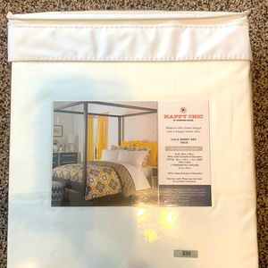 NWT Happy Chic by Jonathan Adler Twin White Sheet Set